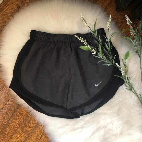 Nike Dri-Fit Gray Black Athletic Running Shorts - Picture 1 of 7